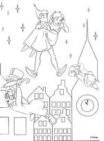 coloriage peter pan et wendy dans le ciel de londres